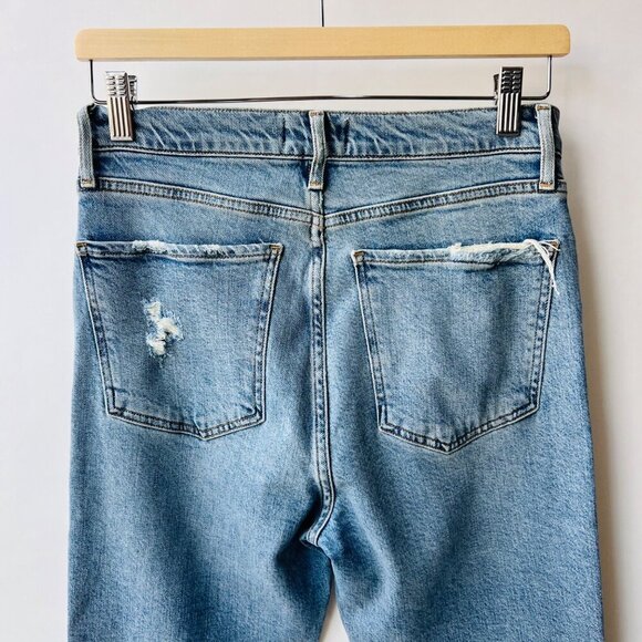 Agolde Nico Highrise crop jeans frayed hems, Blue, Size 27 L78 - Picture 8 of 11